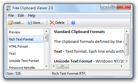 Free Clipboard Viewer 中同时存在多种剪贴板格式